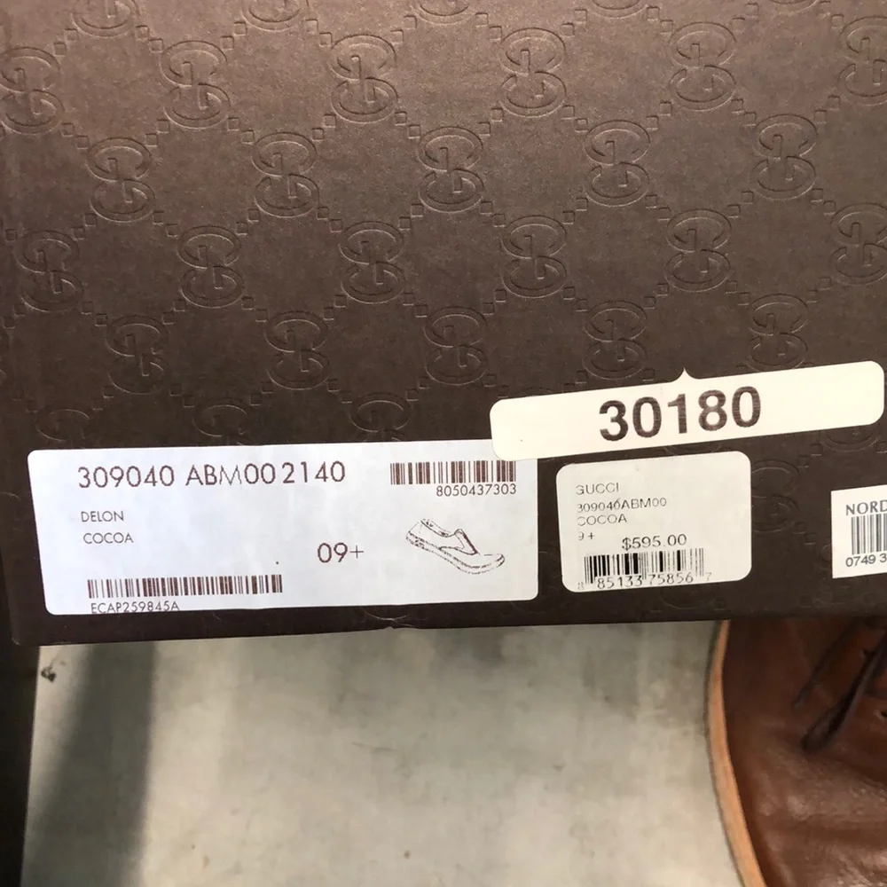 Gucci Brown Leather Men's Athletic Oxford Shoes